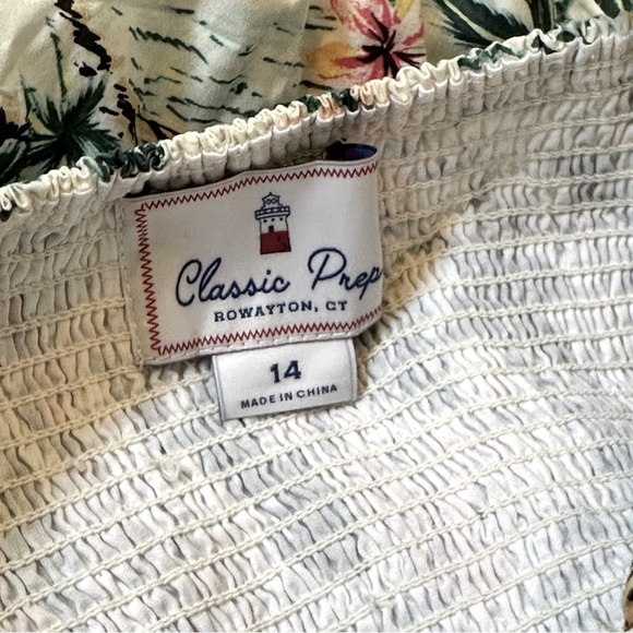 Classic Prep - smocked Hadley girls dress - palm tree summer vibe print size 14 - Picture 6 of 6